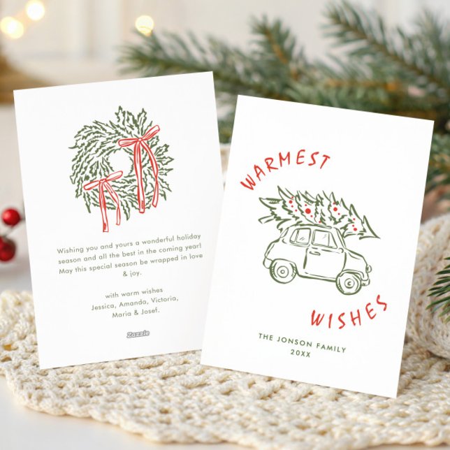 Cartes Pour Fêtes Annuelles Funky Hand Drabble Retro Christmas (Créateur téléchargé)