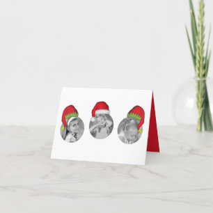 Cartes Pour Fêtes Annuelles Funky Noël Santa Hat Trois Photo