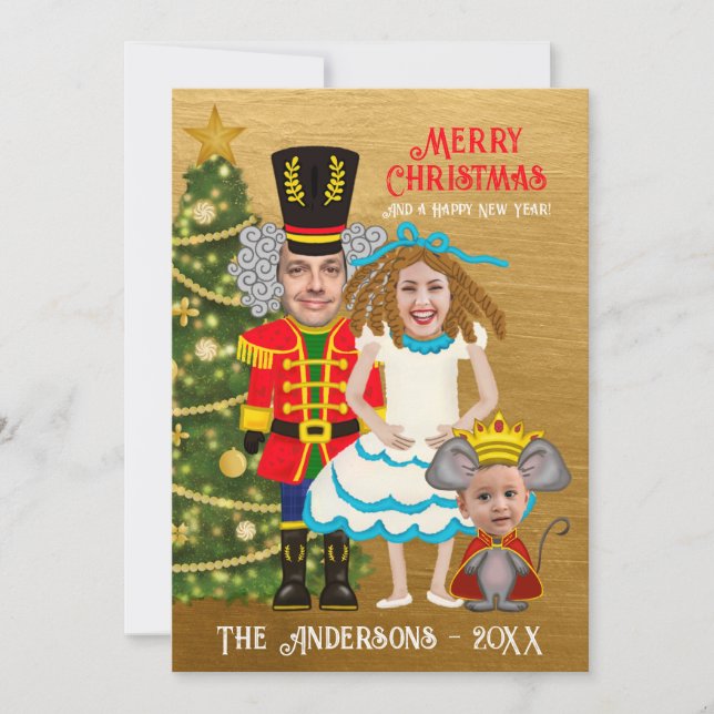 Cartes Pour Fêtes Annuelles Funky Nutcracker Clara Souris King Noël (Devant)