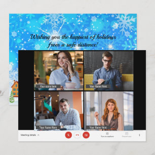 Cartes Pour Fêtes Annuelles Funky Online Zoom Meeting Christmas Holiday CARD