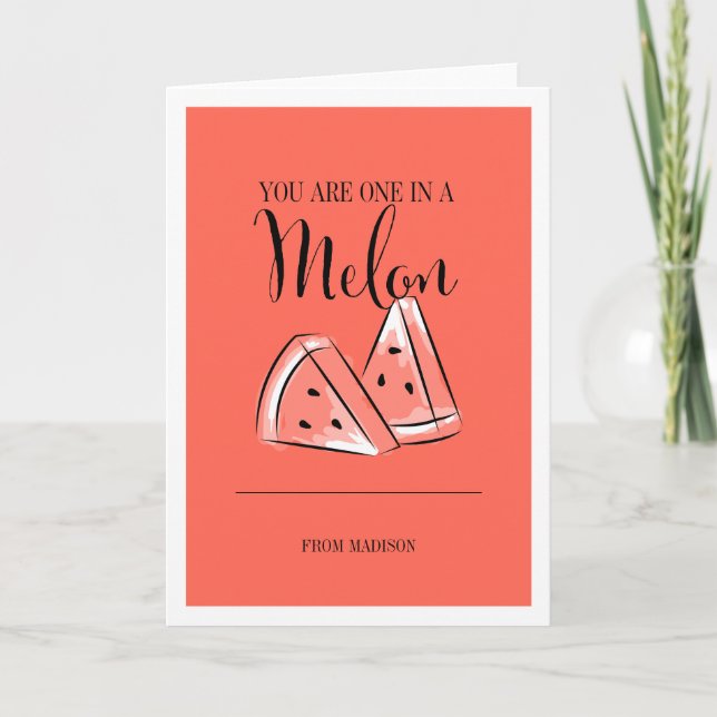Cartes Pour Fêtes Annuelles Funky Pun Melon Valentine Card (Devant)