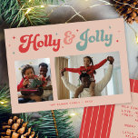 Cartes Pour Fêtes Annuelles Funky Retro les années 70 Joyeux Noël Photo<br><div class="desc">Cette carte photo de Noël les années 70 rétro funky comporte les mots "Holly & Jolly dans une police amusante rétro. Le verso de la carte permet d'entrer votre propre message.</div>