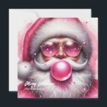 Cartes Pour Fêtes Annuelles Funky rose Santa Claus soufflant bulle rose gomme<br><div class="desc">Bonjour ! Si vous cherchez à répandre un peu de joie festive d'une manière unique, imaginez ceci : un Père Noël rose cool soufflant occasionnellement la gomme à bulle rose sur une carte de vacances amusante. Cette touche ludique et contemporaine sur l'image traditionnelle de Père Noël apportera un sourire aux...</div>