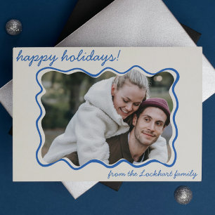 Cartes Pour Fêtes Annuelles Funky Wavy Main Drake Whimsical Border Photo