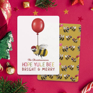 Cartes Pour Fêtes Annuelles Funky Yule Bee Joyeux et brillant Noël