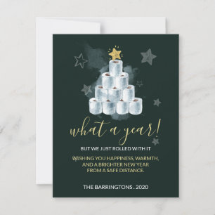 Cartes Pour Fêtes Annuelles Funny 2020 Année Aquarelle Toilette Arbre