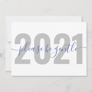 Cartes Pour Fêtes Annuelles Funny 2021 S'il vous plaît être doux Nouvel An