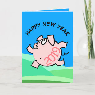Cartes Pour Fêtes Annuelles Funny 6b Illustration de dessin année de porc Anni