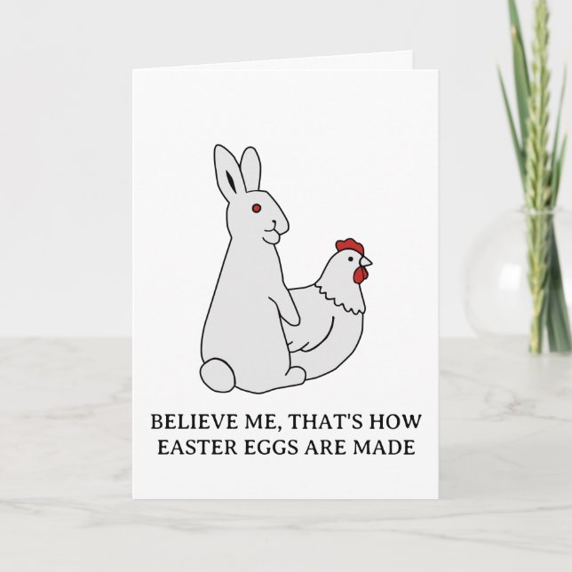 Cartes Pour Fêtes Annuelles Funny Adult Easter Bunny Made Eggs Humor (Devant)