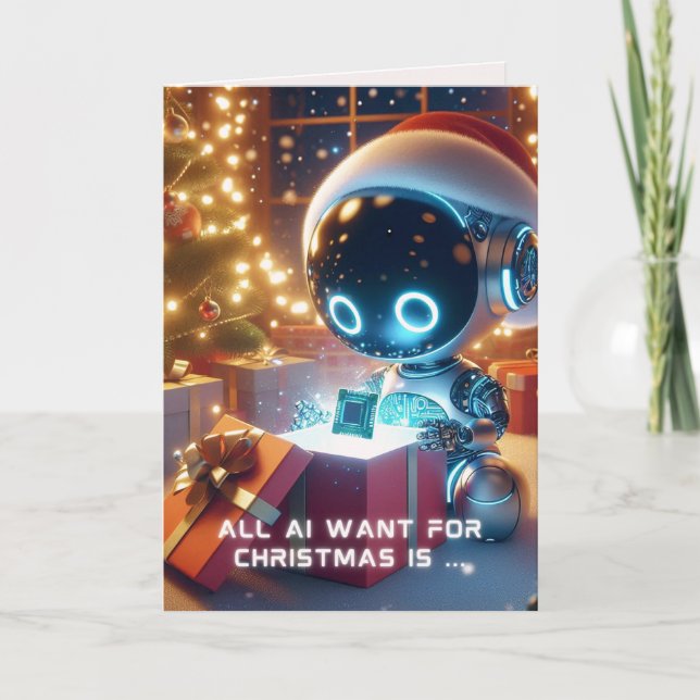 Cartes Pour Fêtes Annuelles Funny Ai Noël Chatbot Cadeau Entreprise Entreprise (Devant)