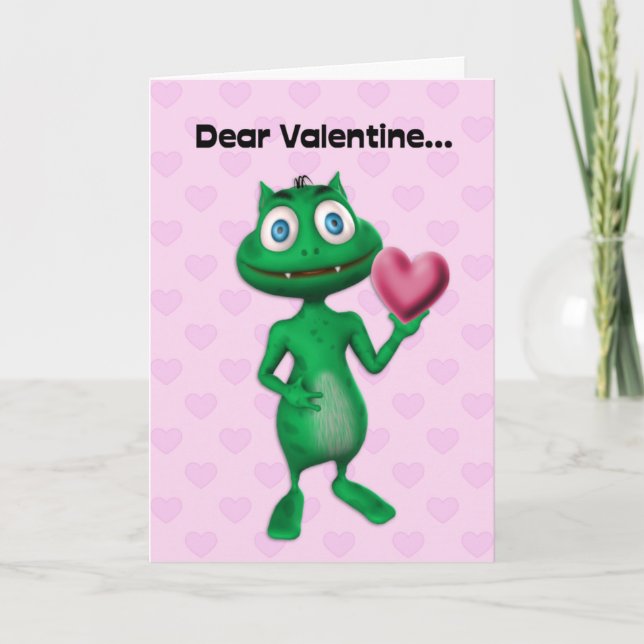 Cartes Pour Fêtes Annuelles Funny Alien Valentine Card (Devant)