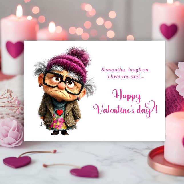 Cartes Pour Fêtes Annuelles Funny Angry Lady In Bright Pink Valentine’s Day  (Funny Angry Lady In Bright Pink Valentine’s Day Card)