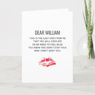 Cartes Pour Fêtes Annuelles Funny Anti Valentines Day Poem Red Kiss Card