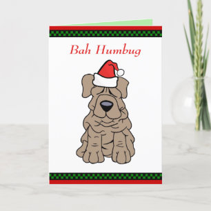 Cartes Pour Fêtes Annuelles Funny Bah Humbug Wrinkdog Joyeux Noël Père Noël
