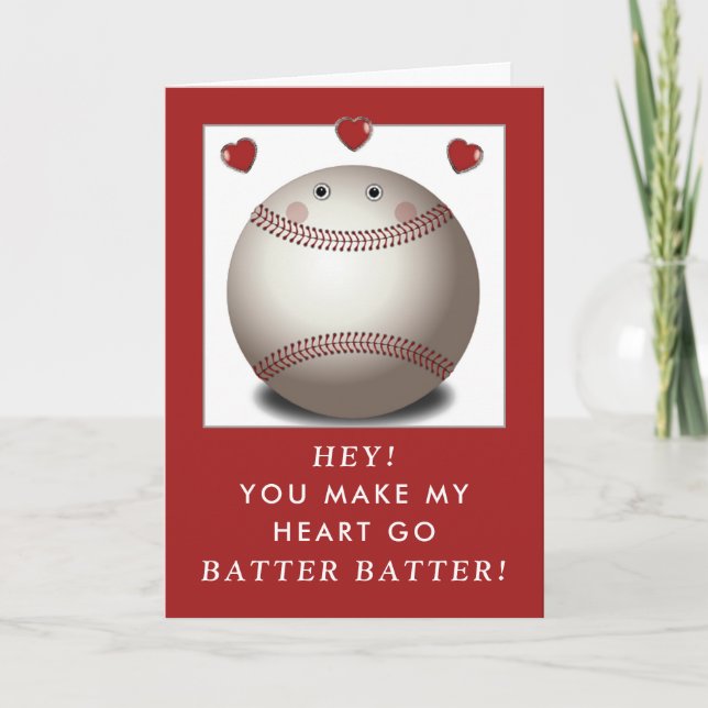 Cartes Pour Fêtes Annuelles Funny Baseball Valentine (Devant)