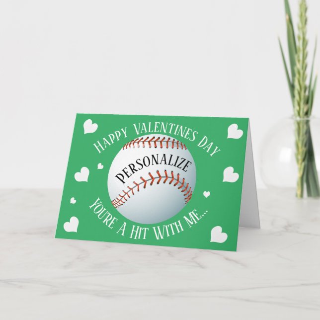 Cartes Pour Fêtes Annuelles Funny Baseball You're A Hit Valentines (Devant)