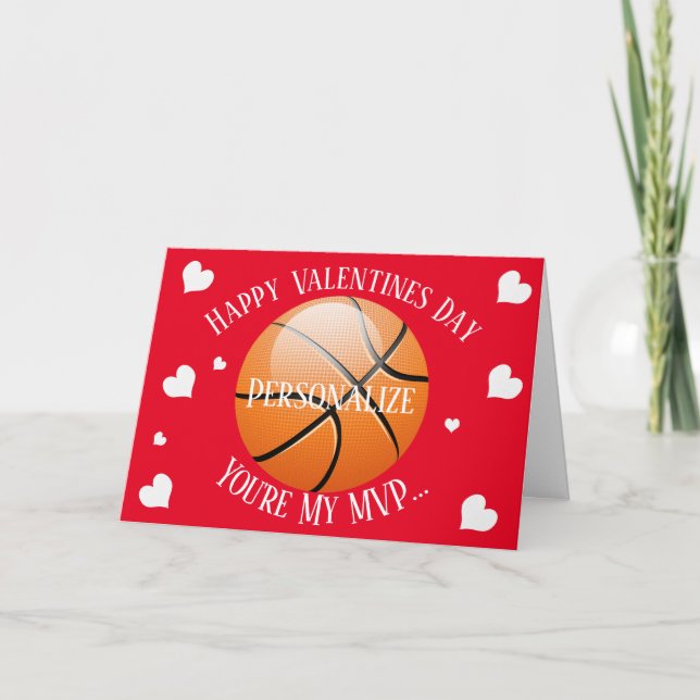 Cartes Pour Fêtes Annuelles Funny basketball My MVP Valentines (Devant)