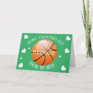 Cartes Pour Fêtes Annuelles Funny basketball My MVP Valentines