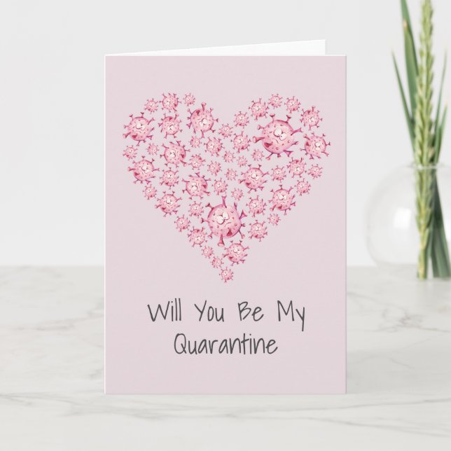 Cartes Pour Fêtes Annuelles Funny Be My Quarantine Heart Valentine (Devant)
