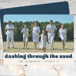 Cartes Pour Fêtes Annuelles Funny Beach Christmas Custom Photo de famille Bleu<br><div class="desc">Apportez un brin d'humour et de soleil à vos salutations de vacances avec notre Carte Fête Photo Famille personnalisée de Noël Funny Beach. Parfait pour les familles qui aiment la plage ou qui passent les vacances dans les climats tropicaux, cette carte présente un thème nautique amusant avec des phrases comme...</div>