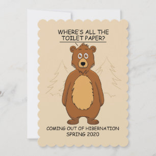 Cartes Pour Fêtes Annuelles Funny Bear out of Hibernation Cartoon