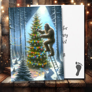 Cartes Pour Fêtes Annuelles Funny Bigfoot personnalisé Noël