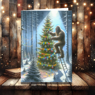 Cartes Pour Fêtes Annuelles Funny Bigfoot personnalisé Noël