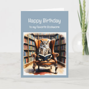 Cartes Pour Fêtes Annuelles Funny Birthday Bookworm Wise Owl Humour