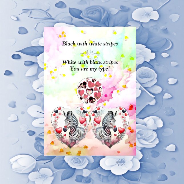 Cartes Pour Fêtes Annuelles Funny Black White Stripes Zebra Couple Valentines (Funny Black White Stripes Zebra Couple Valentines Holiday Card)