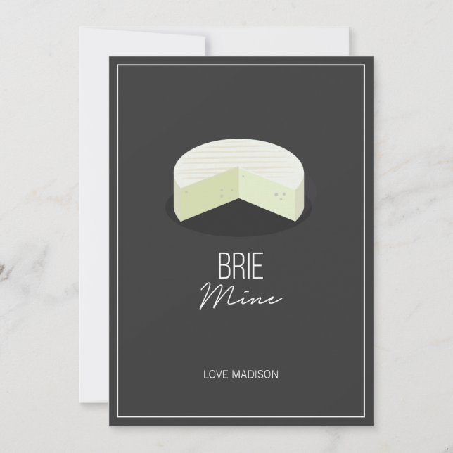 Cartes Pour Fêtes Annuelles Funny Brie Mine Valentine Love Cheese Card (Devant)