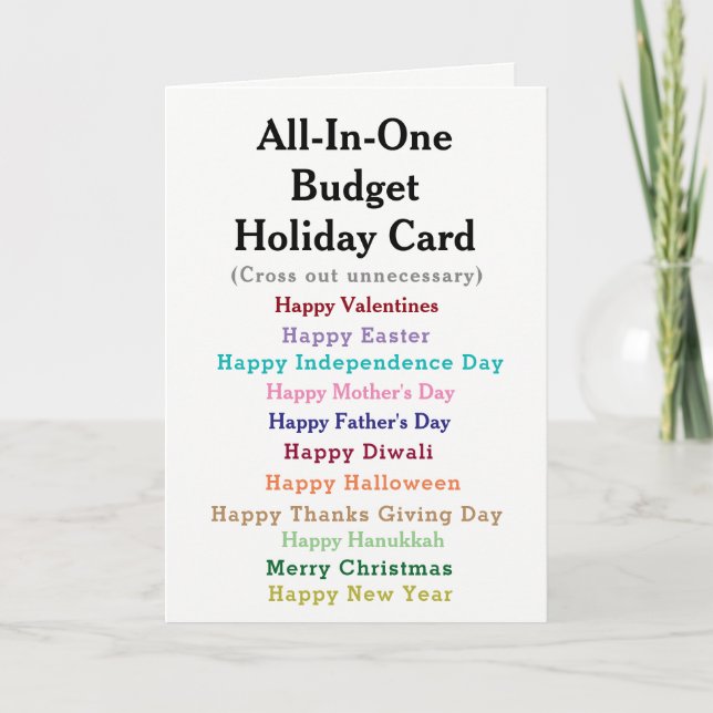Cartes Pour Fêtes Annuelles Funny Budget Holiday Card (Devant)