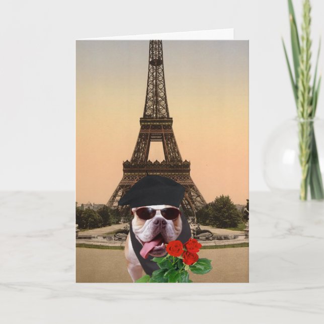 Cartes Pour Fêtes Annuelles Funny Bull Dog French Valentine (Devant)