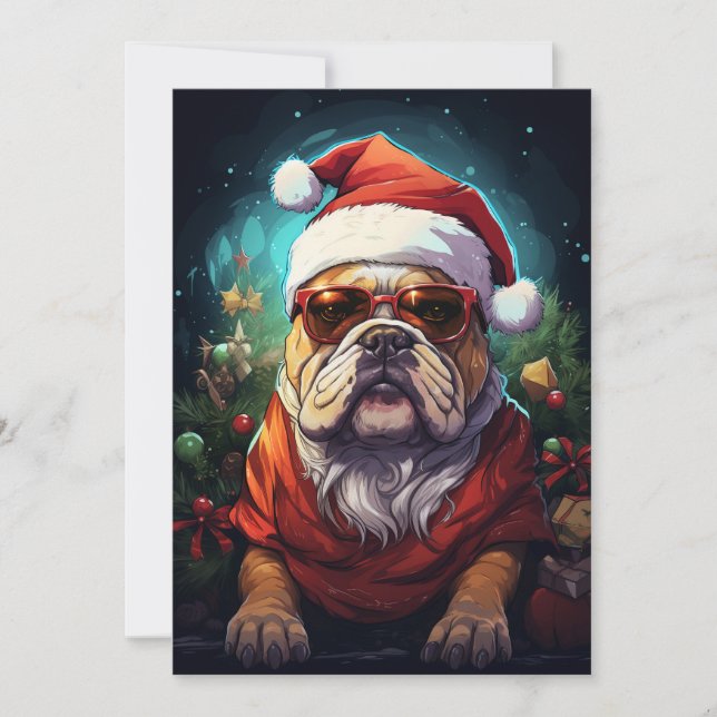 Cartes Pour Fêtes Annuelles Funny Bulldog Christmas Card (Devant)