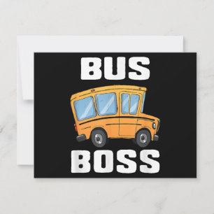 Cartes Pour Fêtes Annuelles Funny Bus Boss School Bus Driver
