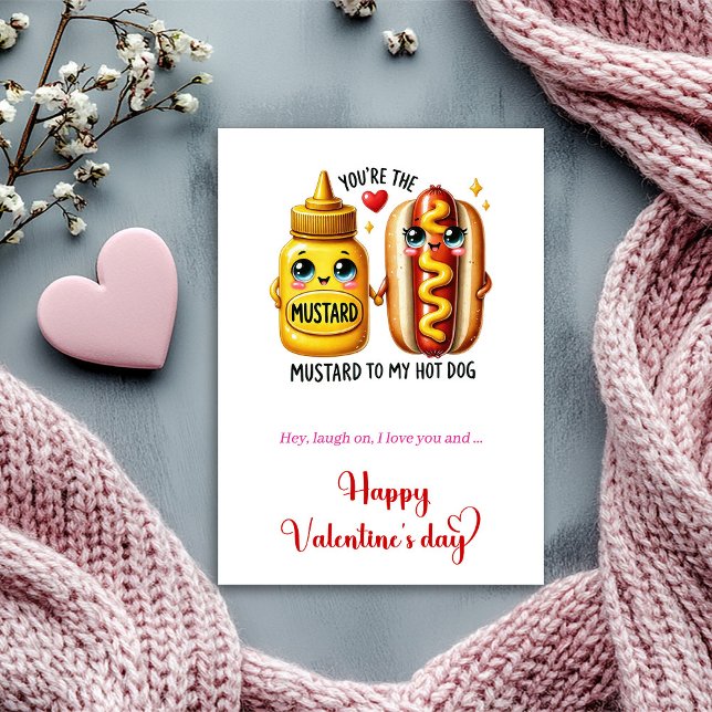 Cartes Pour Fêtes Annuelles Funny Card You are the mustard to my hot dog  (Playful Valentine Card Funny Cartoon Fruit Quote)