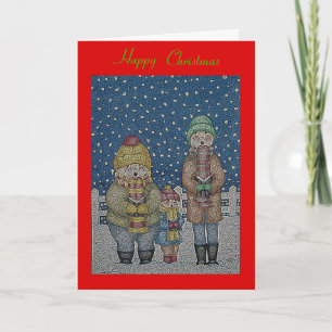 Cartes Pour Fêtes Annuelles funny carol singers snow