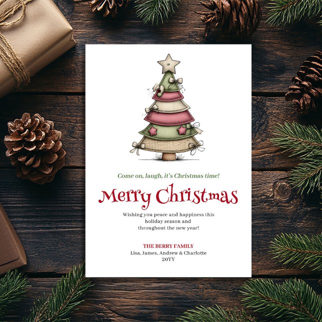 Cartes Pour Fêtes Annuelles Funny cartoon Christmas tree greeting card (Funny cartoon Christmas tree greeting card

)