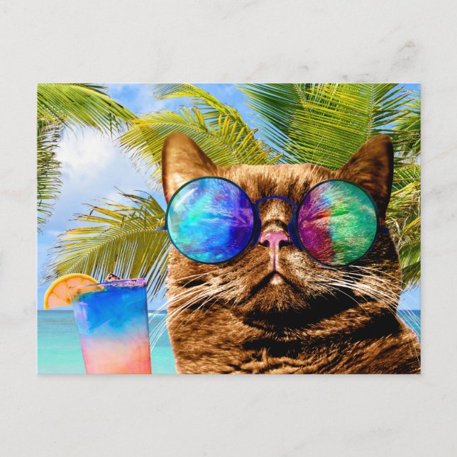 Cartes Pour Fêtes Annuelles Funny Cat (Devant)