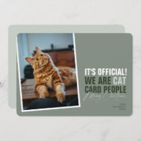 Funny Cat Christmas Card Meowy Noël