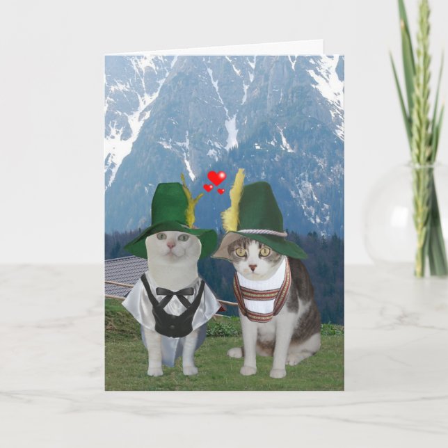 Cartes Pour Fêtes Annuelles Funny Chat allemand Valentine pour mari (Devant)