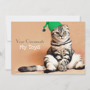 Cartes Pour Fêtes Annuelles Funny Chat Joyeux Noël Personnalisé