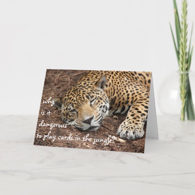 Cartes Pour Fêtes Annuelles Funny Cheetah card, customize for any occasion (Devant)