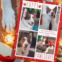 Funny Chien 4 Photo Collage YAPPY PAWLIDAYS Rouge