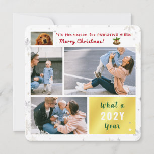 Cartes Pour Fêtes Annuelles Funny Chien Pawsitive 4 Photos Lettre mignonne Mod