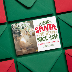 Cartes Pour Fêtes Annuelles Funny Chien Photo de Noël Animaux de compagnie Pho