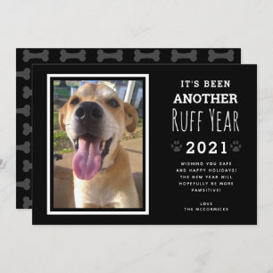 Cartes Pour Fêtes Annuelles Funny Chien photo Ruff Année 2021 Noël