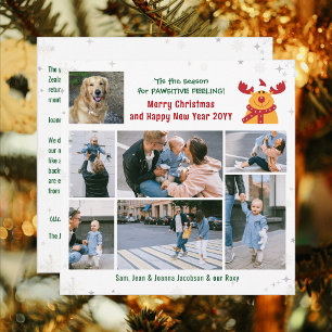 Cartes Pour Fêtes Annuelles Funny Chien Rudolph Joyeux Noël Moderne 7 Photos
