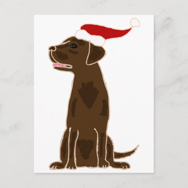 Cartes Pour Fêtes Annuelles Funny Chocolate Labrador Retriever Christmas Art (Devant)