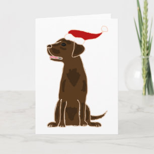 Cartes Pour Fêtes Annuelles Funny Chocolate Labrador Retriever Christmas Art