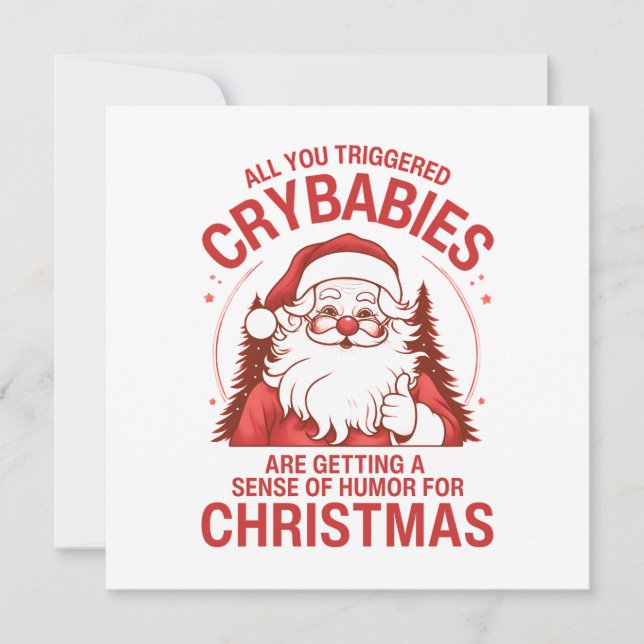 Cartes Pour Fêtes Annuelles Funny Christmas Anti Woke Santa Claus (Devant)
